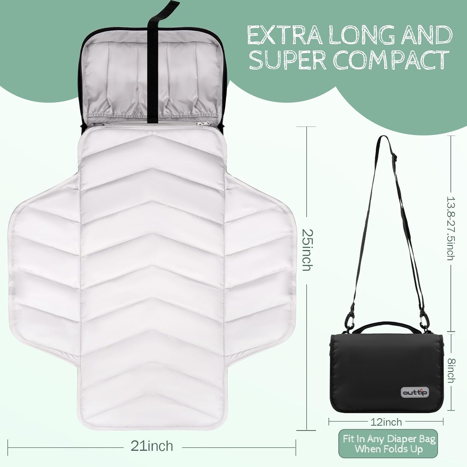 Cambiador de pañales para bebé  Bolsa cambiadora impermeable y portátil  Estación de cambio de viaje de gran tamaño para bebé  Regalo para recién