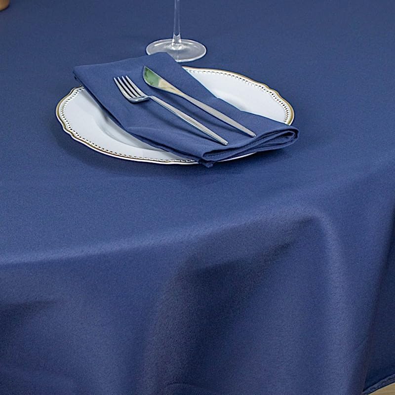 Mantel redondo de poliéster de 90 pulgadas, color azul marino, de alta calidad, para bodas, fiestas, banquetes, recepciones, eventos, cocina, comedor