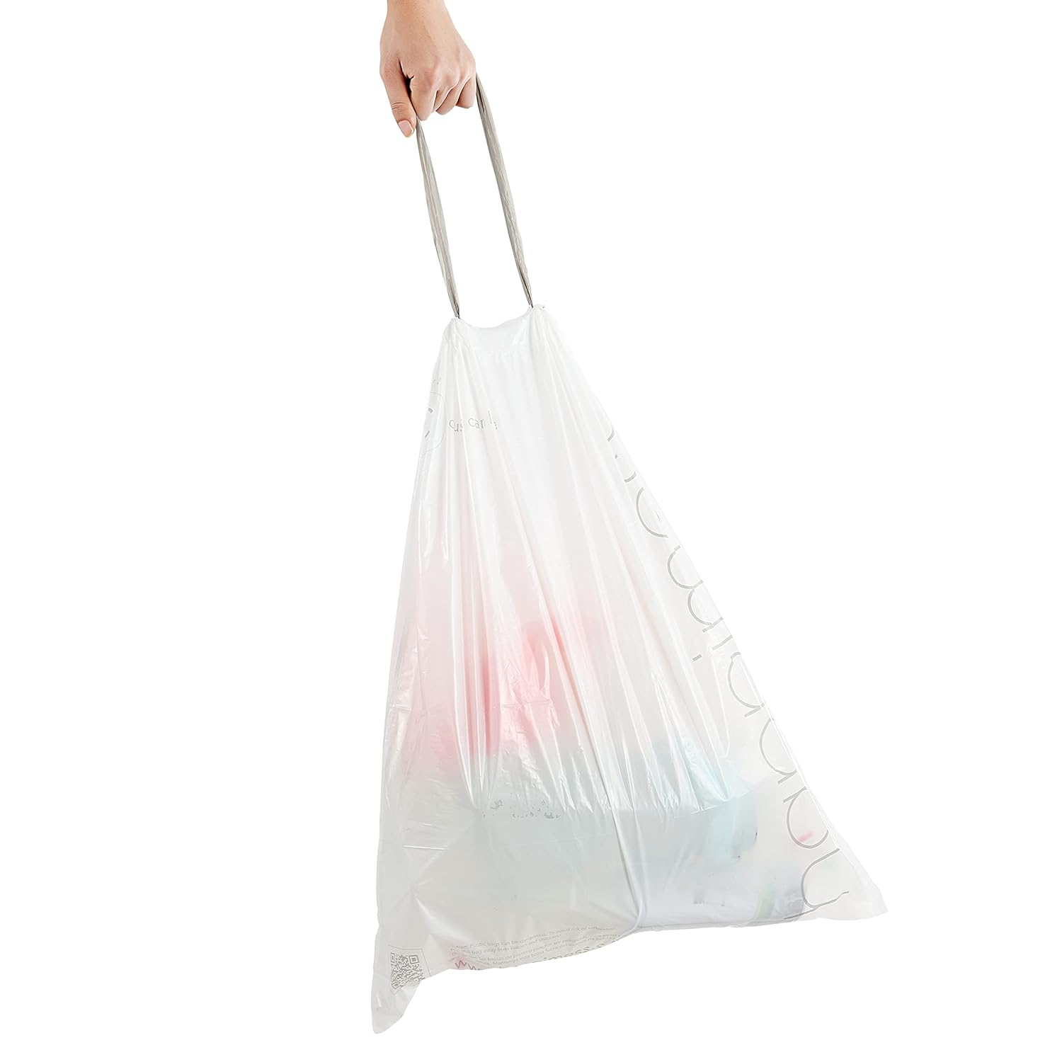 happimess HPM3000C-WHITE – Bolsas de basura con cordón de cocina de 13.2 galones, forro para botes de basura, color blanco, 60 unidades, 3 paquetes