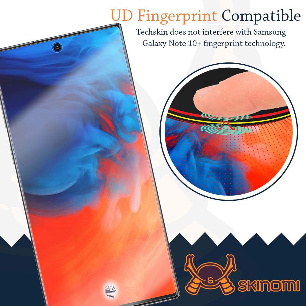Skinomi Protector de pantalla compatible con Samsung Galaxy Note 10+ Plus (nota 10+ 5G, pantalla de 6.8 pulgadas) (2 unidades) (compatible con