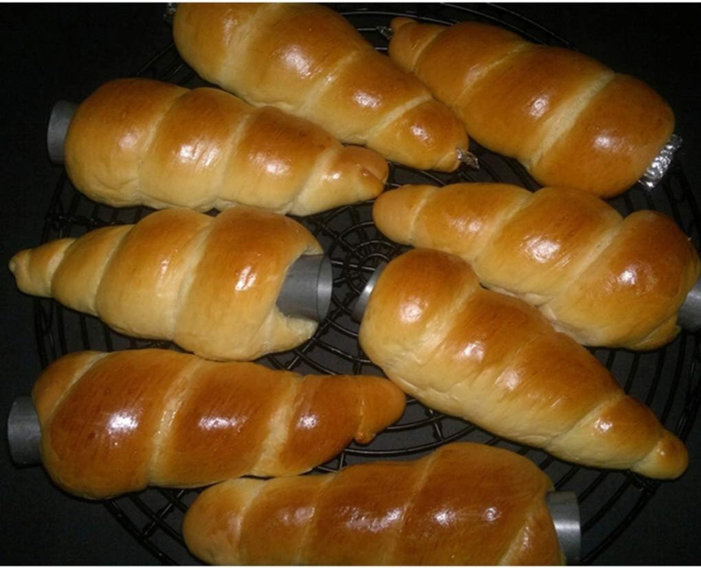 Joyeee Paquete de 30 moldes antiadherentes para cuernos de crema, molde grande de acero inoxidable de 5 pulgadas para cocinar bricolaje pastelería