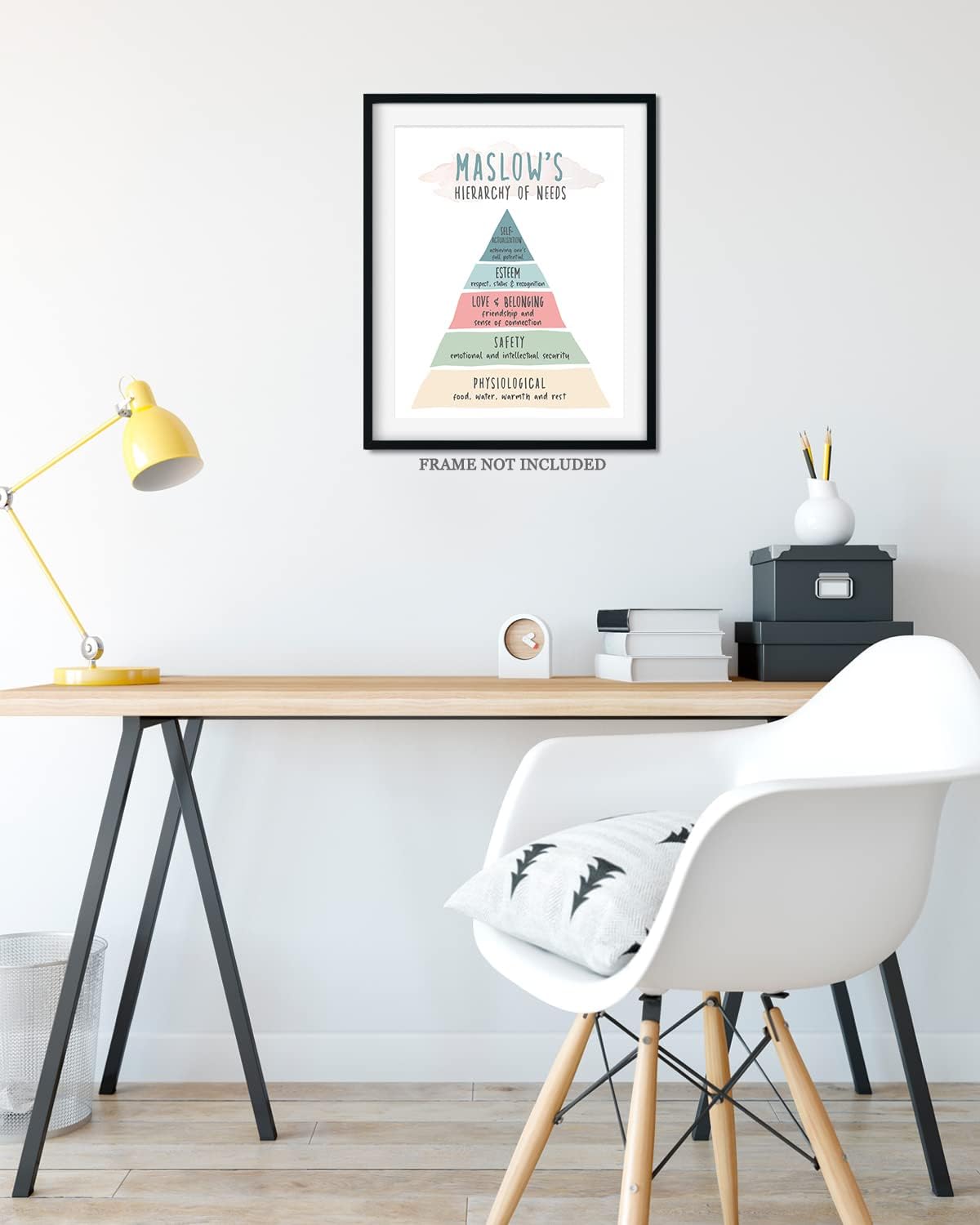 Maslows Jerarchy of Needs – Arte de pared para psicoterapia o psicólogo, decoración de oficina de terapeuta, decoración de pared para el hogar de