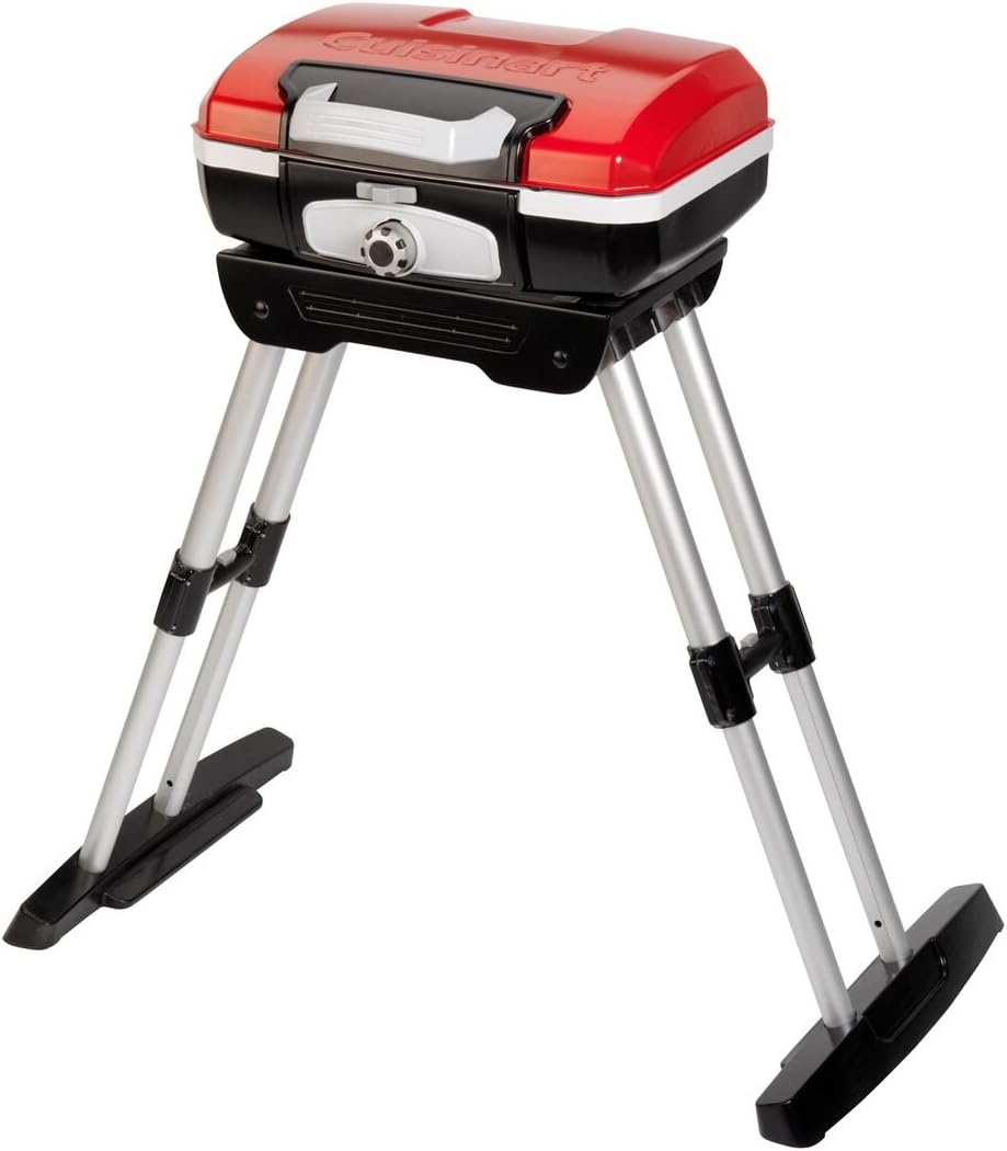 Cuisinart CGG180 CGG-180 Petit Gourmet – Parrilla de gas con VersaStand, Rojo, 31.5 pulgadas de alto x 16.5 pulgadas de ancho x 16 pulgadas de largo