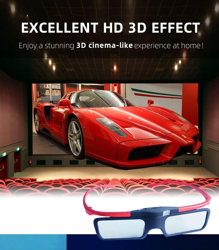 ylymes YLY300M-4-144HZ DLP Link – Gafas 3D recargables con obturador activo para proyectores BENQ, OPTOMA, DELL, ACER, VIEWSONIC DLP, no se pueden
