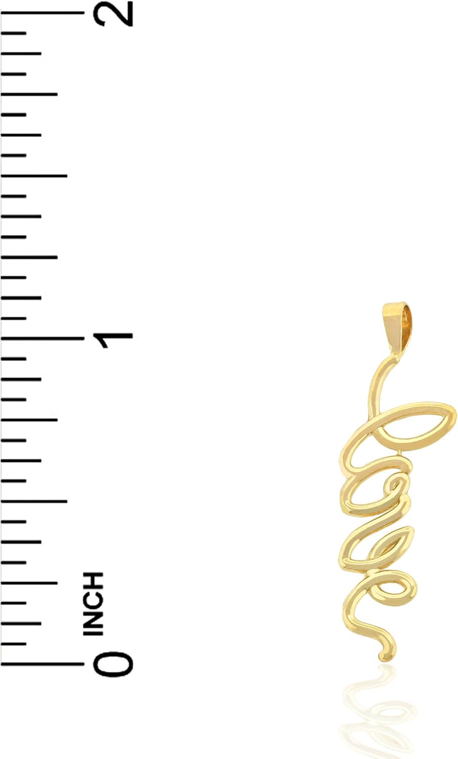 Charm America – Charm de amor vertical de oro – Oro macizo de 10 quilates