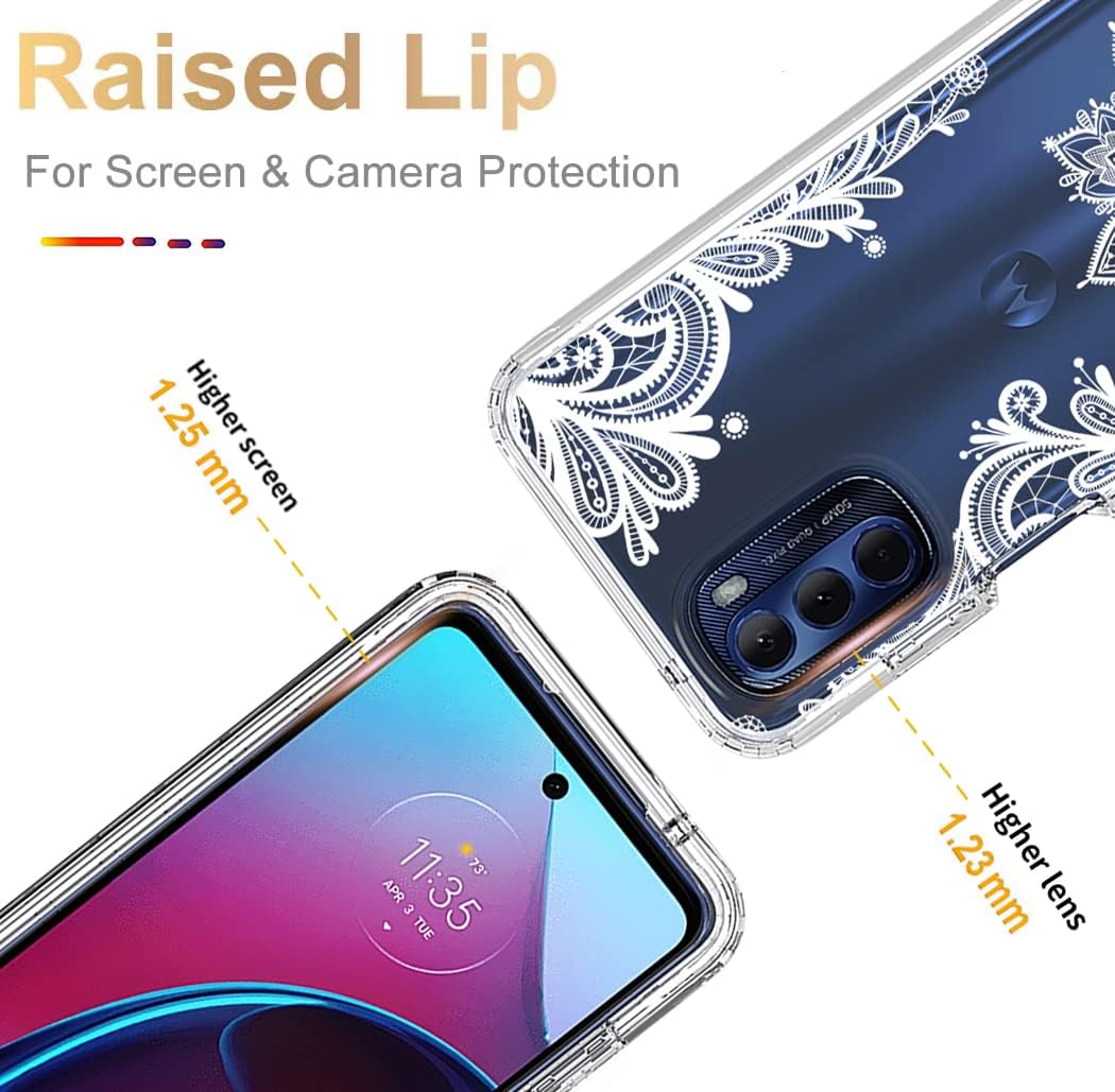 Funda para Moto G Stylus 2022 4G, XT2211 con protector de pantalla de vidrio templado, funda protectora de cuerpo completo con bonito patrón de
