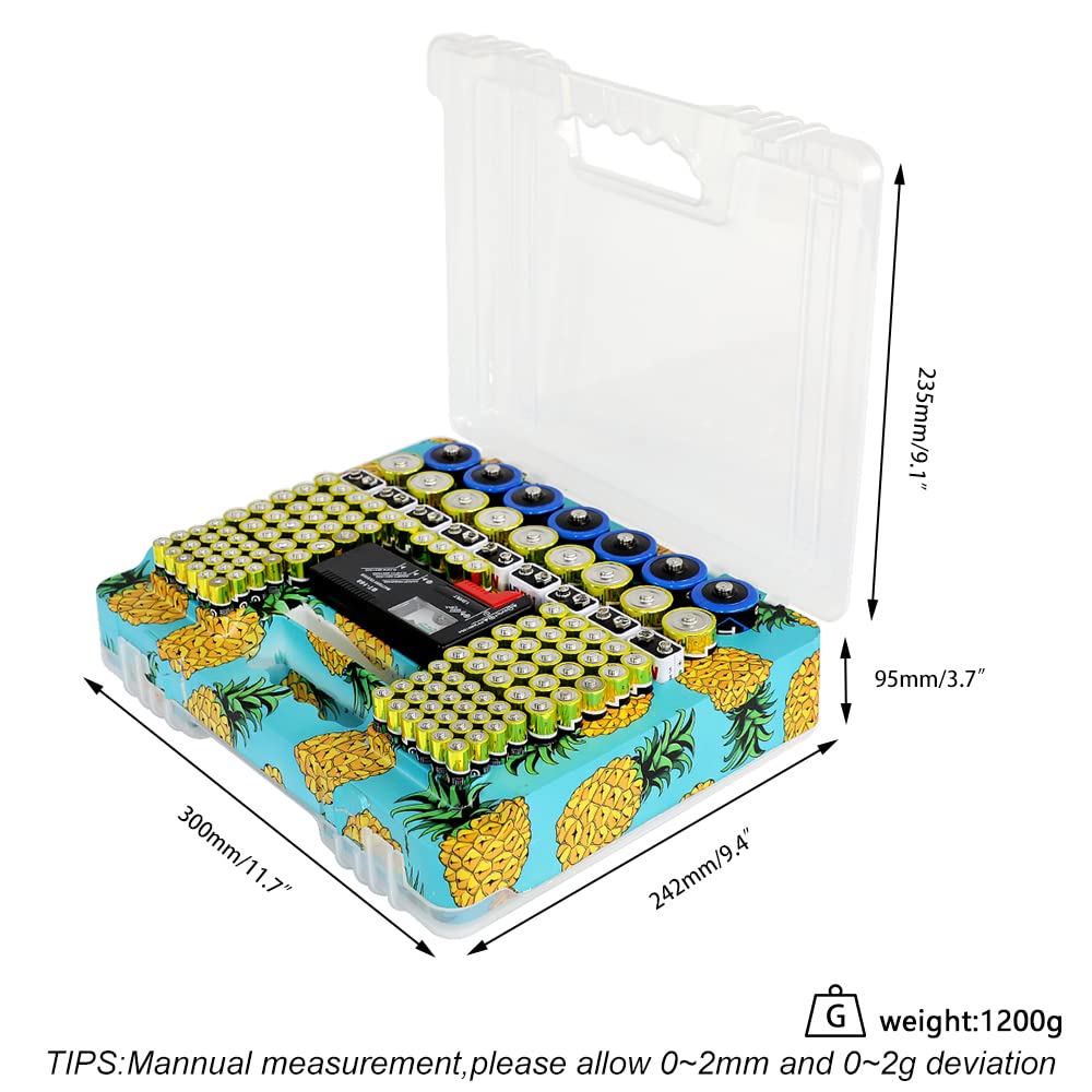Estuche organizador de batería con probador, caja de almacenamiento de batería impermeable, más de 230 fundas de batería para baterías domésticas