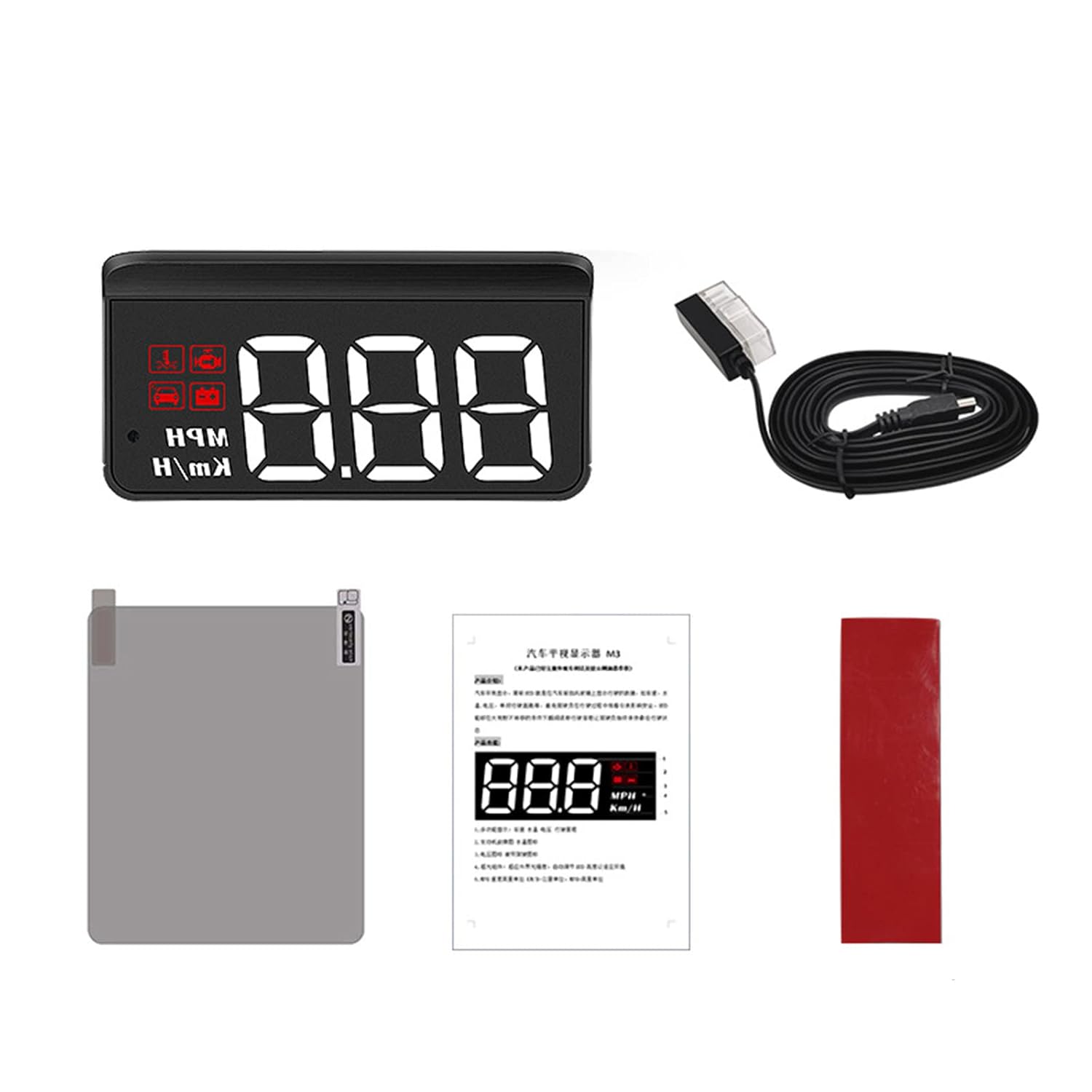 Pantalla de cabeza, GPS universal HUD, interfaz USB del velocímetro, velocidad, dirección de conducción, sobrevelocidad, código de error claro, para