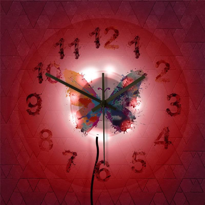 Reloj de pared de mariposa, arte de mariposa de vida silvestre, reloj de pared para decoración del hogar, regalos únicos de mariposa para hombres y