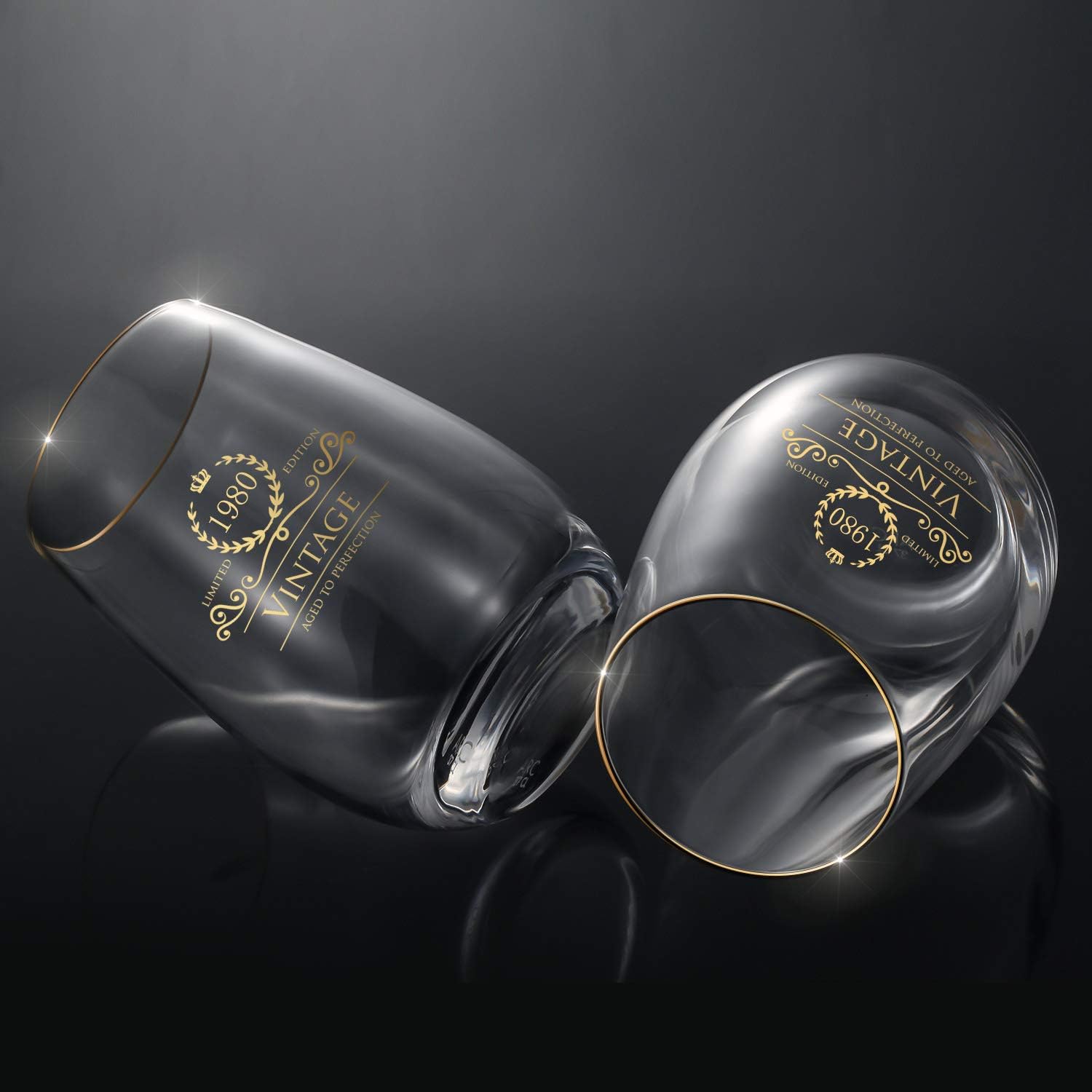 Copa de vino y bebida de lujo hecha a mano 1980 44 para boda, aniversario, cumpleaños, vacaciones, regalo perfecto ideal para damas de honor, taza