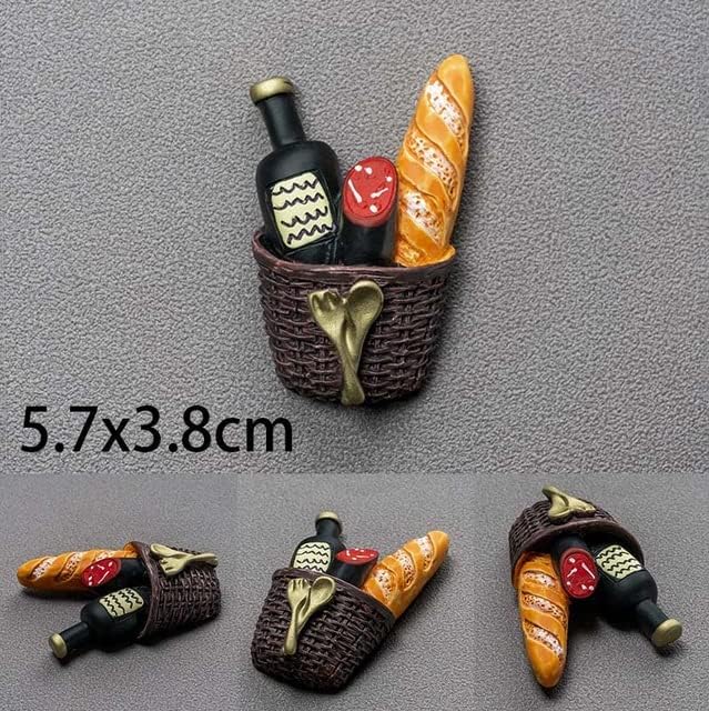 Juego de imanes para nevera, 10 unidades, serie decorativa de alimentos en 3D, divertido y lindo