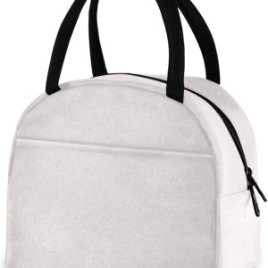 ZZKKO Bolsa de almuerzo blanca, organizador de lonchera, contenedor de almuerzo aislado con cremallera para preparación de comidas, bolso enfriador ZZKKO Bolsa de almuerzo blanca, organizador de lonchera, contenedor de almuerzo aislado con cremallera para preparación de comidas, bolso enfriador