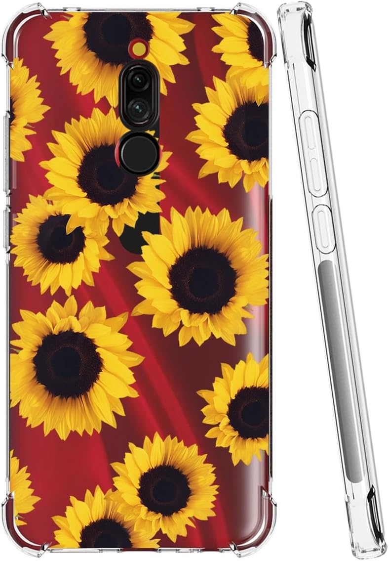 Sidande Funda para Redmi 8A, Redmi 8 A MZB8458IN Funda para niñas y mujeres, transparente floral, suave, flexible, TPU delgada, funda protectora