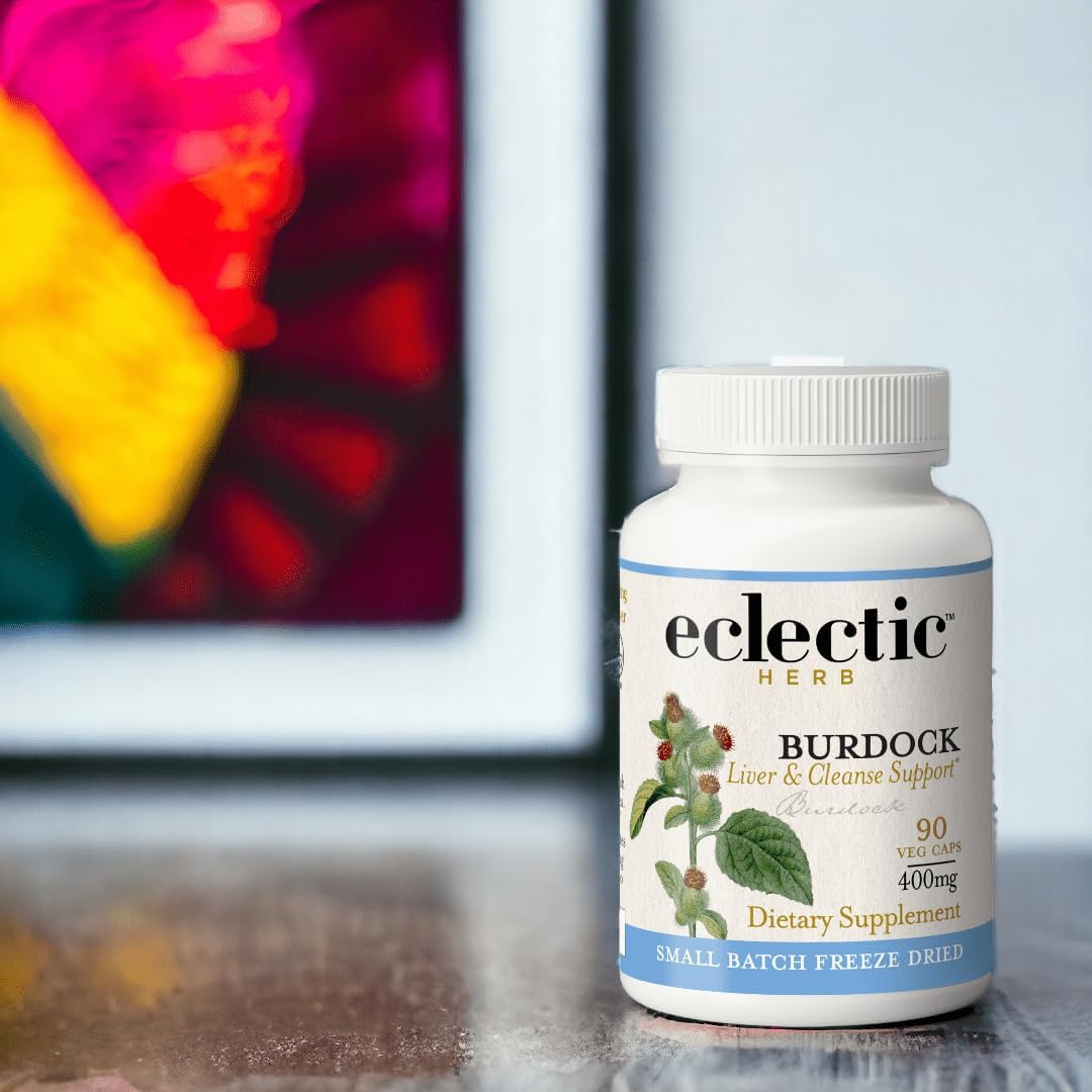 Eclectic Institute Bardana sin OMG liofilizada fresca cruda  Apoyo digestivo  90 CT (400 mg)