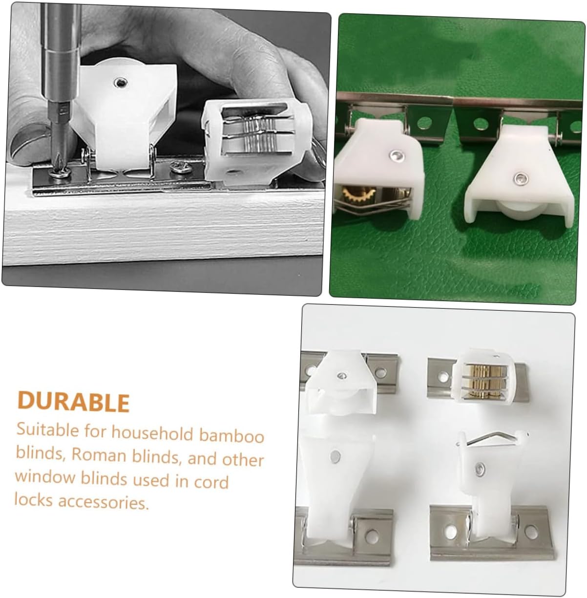 Artibetter 12 piezas de cerradura ciega veneciana romana con mecanismo de bloqueo de cable para persianas romanas, kit de repuesto para persianas