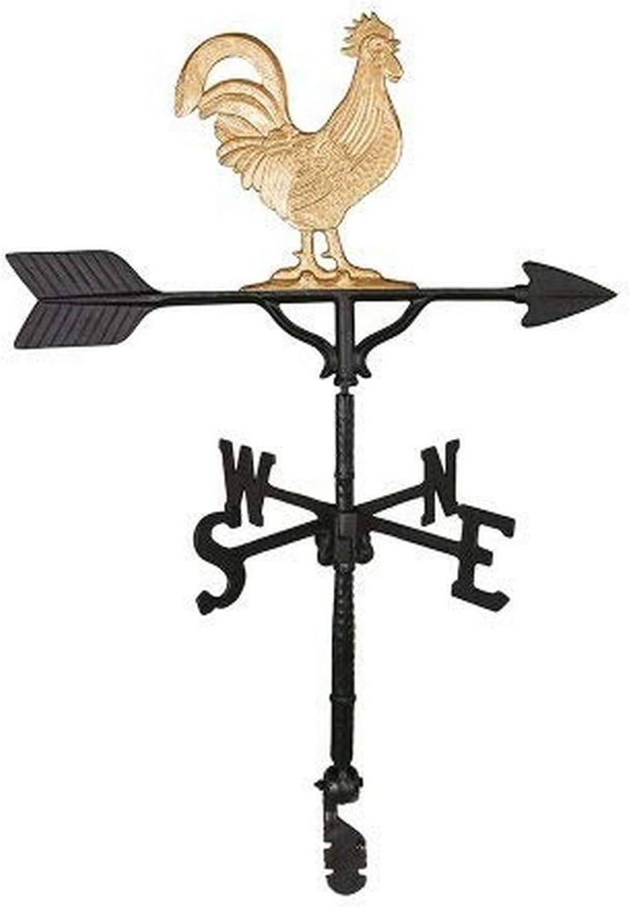 Montague Metal Products Veleta de 32 pulgadas con adorno de gallo dorado