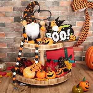 Decoraciones de Halloween  Juego de 11 piezas de decoración de bandeja escalonada de Halloween  Cartel de madera rústica de granja  Lindos gnomos de Decoraciones de Halloween  Juego de 11 piezas de decoración de bandeja escalonada de Halloween  Cartel de madera rústica de granja  Lindos gnomos de