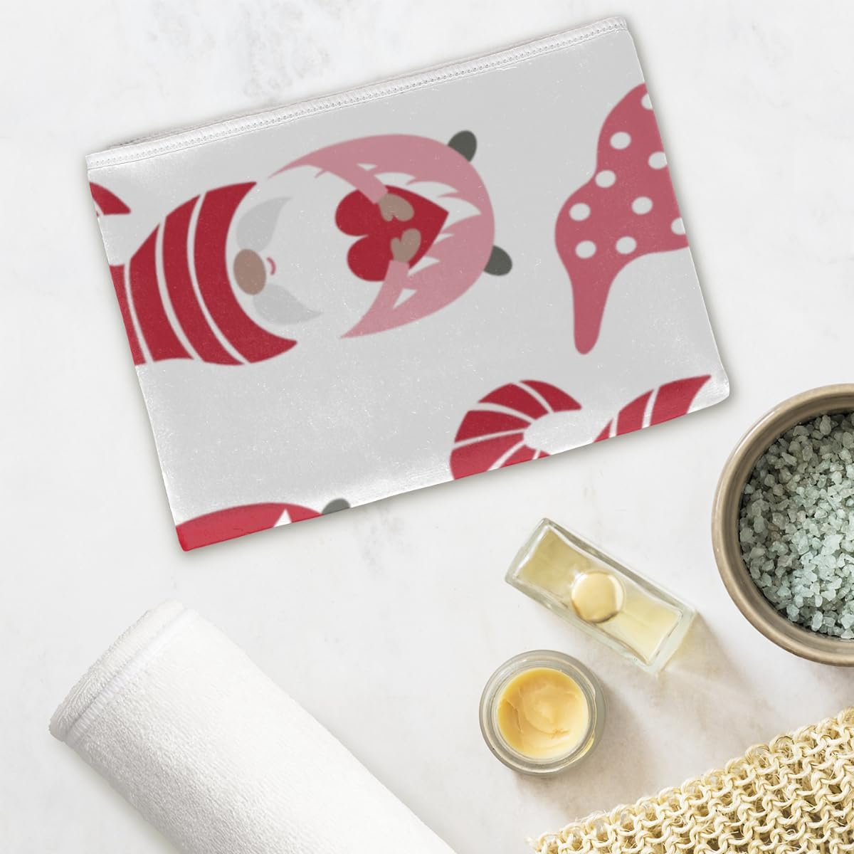 Vhcawsu Love Hearts Gnomes – Toalla de mano para el día de San Valentín, toallas de baño suaves para secado de cabello, altamente absorbentes, para