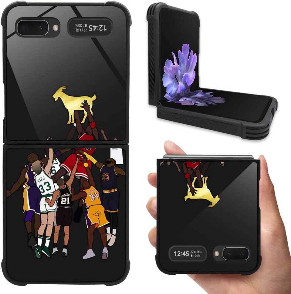 ANLUN STORE Funda compatible con Galaxy Z Flip 5G, Jugador de baloncesto 35 Galaxy Z Flip 5G para niños y hombres, TPU suave, antiarañazos, a prueba