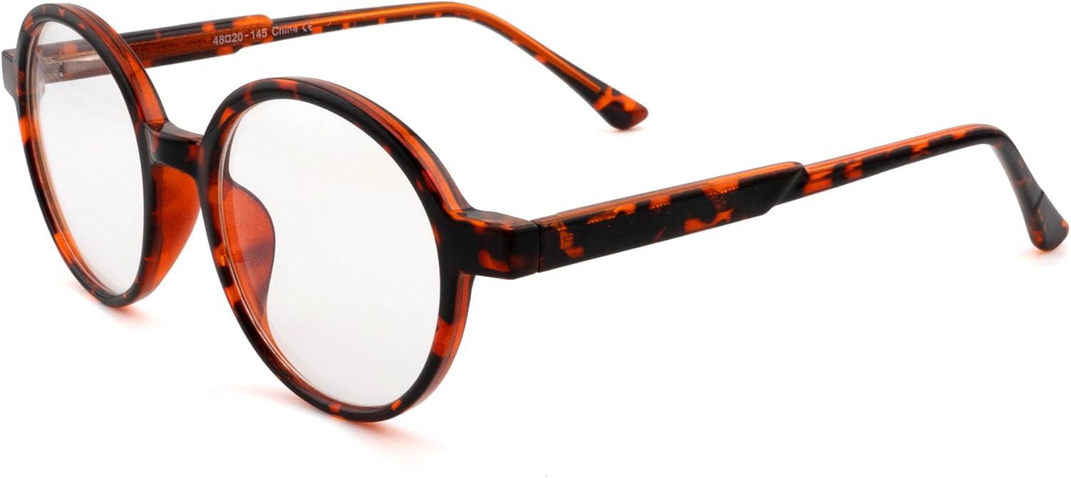 Gafas redondas de bloqueo de luz azul para hombres y mujeres, marco de gafas ópticas, lentes transparentes sin presripción