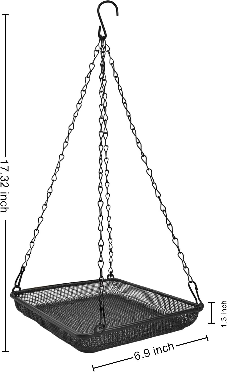 MIXXIDEA Bandeja colgante para pájaros con plataforma de malla metálica con cadenas duraderas para jardín al aire libre, ideal para atraer pájaros