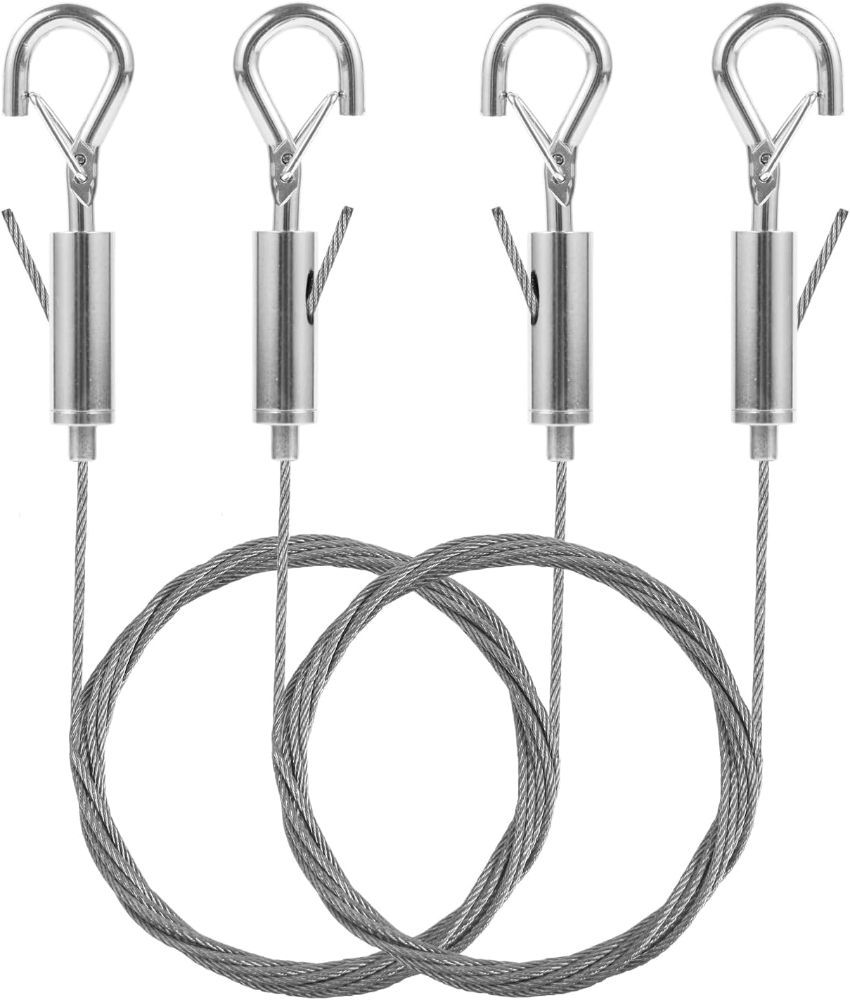 2 cables para colgar cuadros, kit de alambre ajustable de 6.6 pies, alambre de acero inoxidable para colgar imágenes, espejos, cables sin
