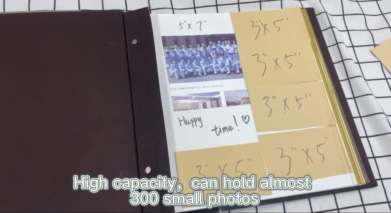 LOADWRITE Álbum de fotos de página autoadhesiva magnético, álbum familiar grande, cubierta de cuero, 40 páginas20 hojas autoadhesivas, álbumes de