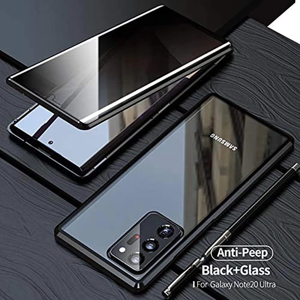 Funda magnética de privacidad para Samsung Galaxy Note 9, carcasa de vidrio templado antiespías, frontal y trasera, vidrio templado 9H, protector de