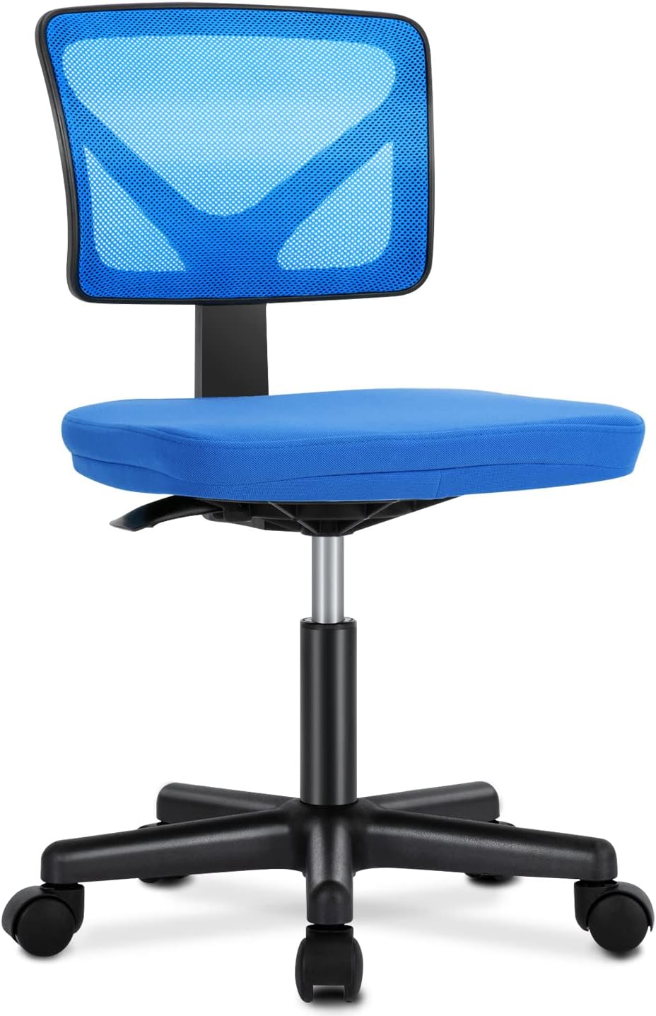 DUMOS Sillas de escritorio sin brazos con ruedas, bonita silla de oficina en casa, sin brazos, ergonómica ajustable giratoria, silla de trabajo con