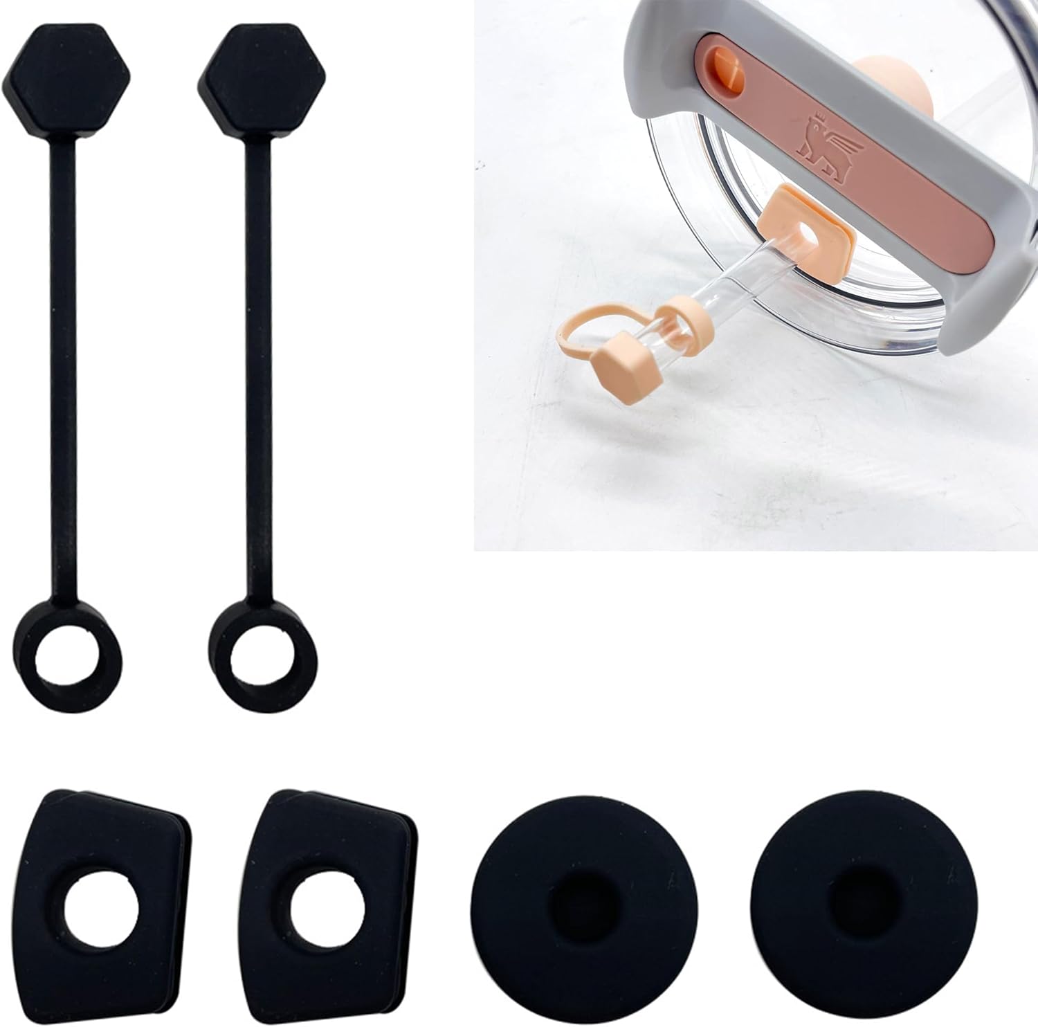 6 tapones de silicona a prueba de derrames para Stanley Cup2.0 de 30 onzas y 40 onzas, accesorios reutilizables para vasos de viaje (tapa de