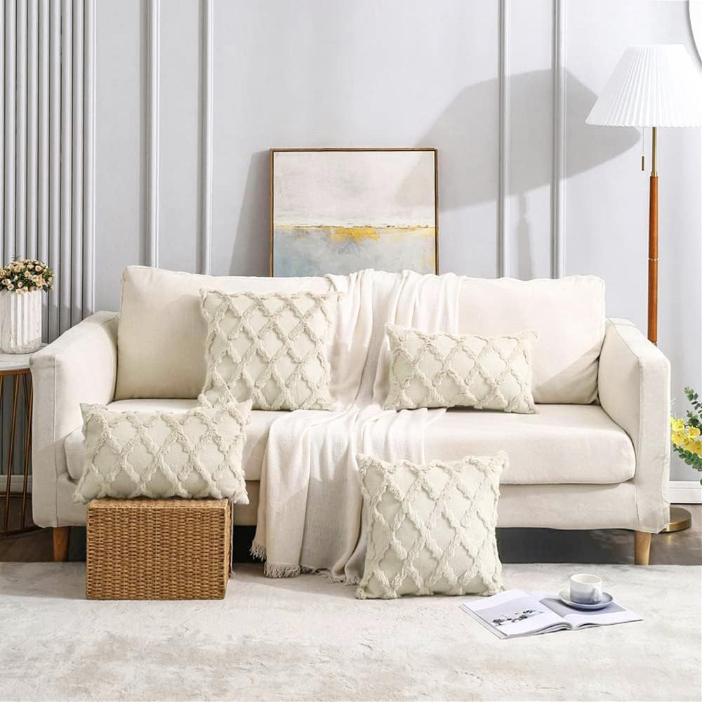 BVEED Juego de 2 fundas de cojín decorativas de 16 x 16 pulgadas, fundas de almohada decorativas de felpa suave y corta de lana sintética para sofá,