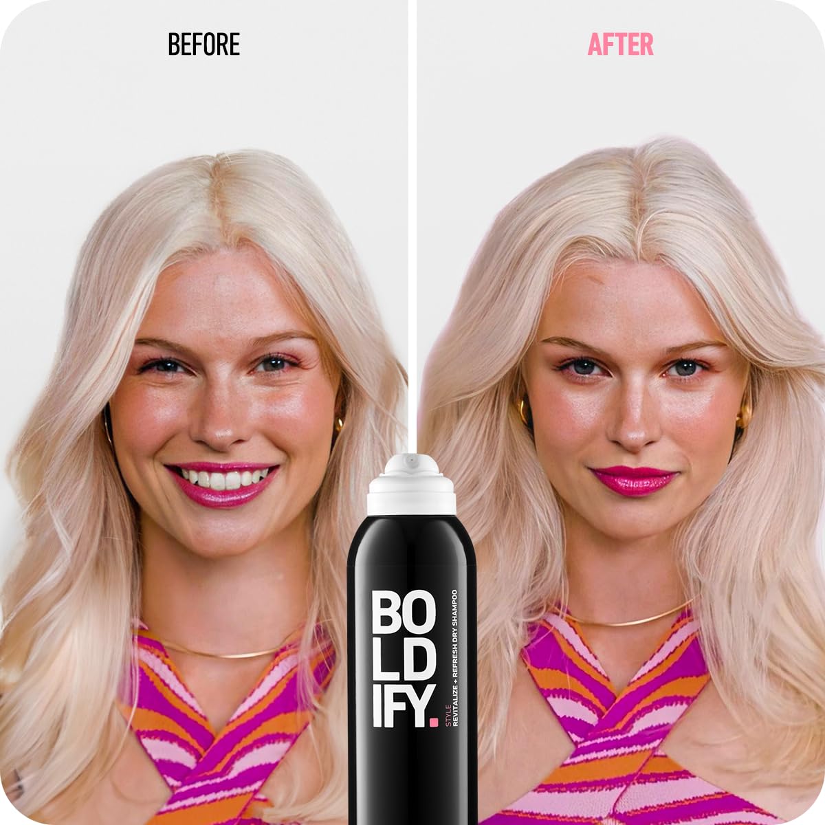 Boldify Champú en aerosol seco para mujeres y hombres  Revitaliza y refresca  Limpia, da volumen y equilibra al instante el cuero cabelludo, con