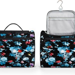Skull Day Of The Dead Toiletry Bag for Women Travel Makeup Organizer with Hanging Hook Traveling Cosmetic Bags for Toiletries Accessories Skull Day Of The Dead Toiletry Bag for Women Travel Makeup Organizer with Hanging Hook Traveling Cosmetic Bags for Toiletries Accessories