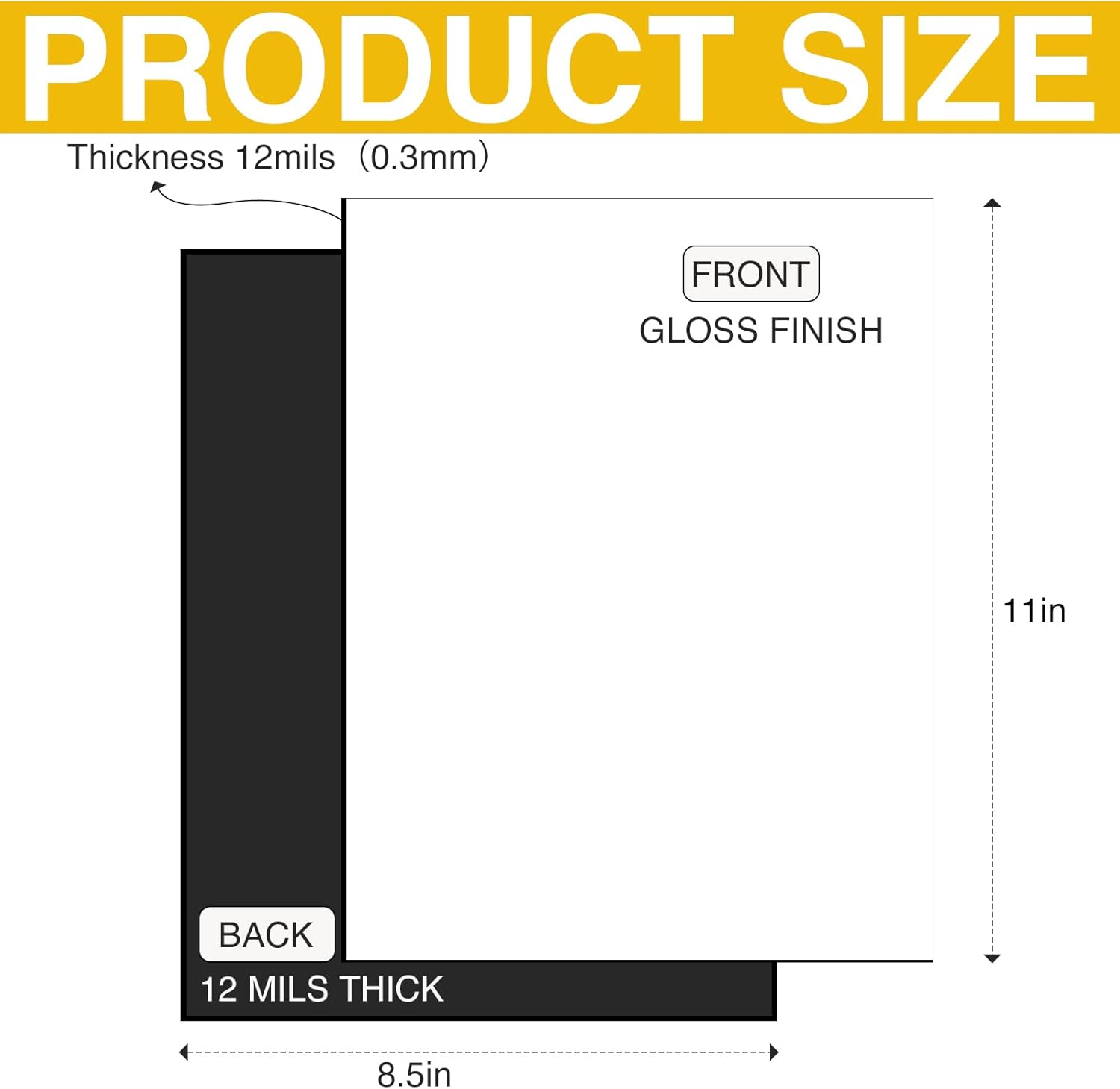 Hojas de brillo magnético imprimible, 8.5 x 11 pulgadas, 10 hojas de papel magnético para impresora de inyección de tinta, no adhesivo flexible para