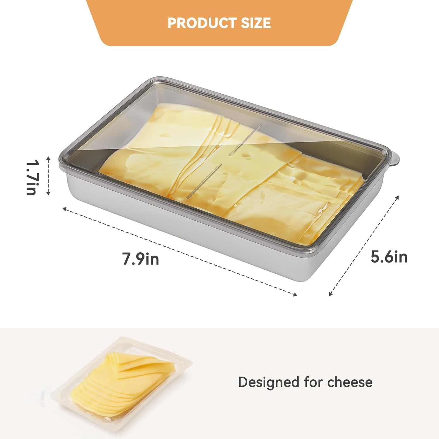 Quincry 2 recipientes de tocino para refrigerador, recipientes herméticos de acero inoxidable 304 para almacenamiento de carne de delicatessen con