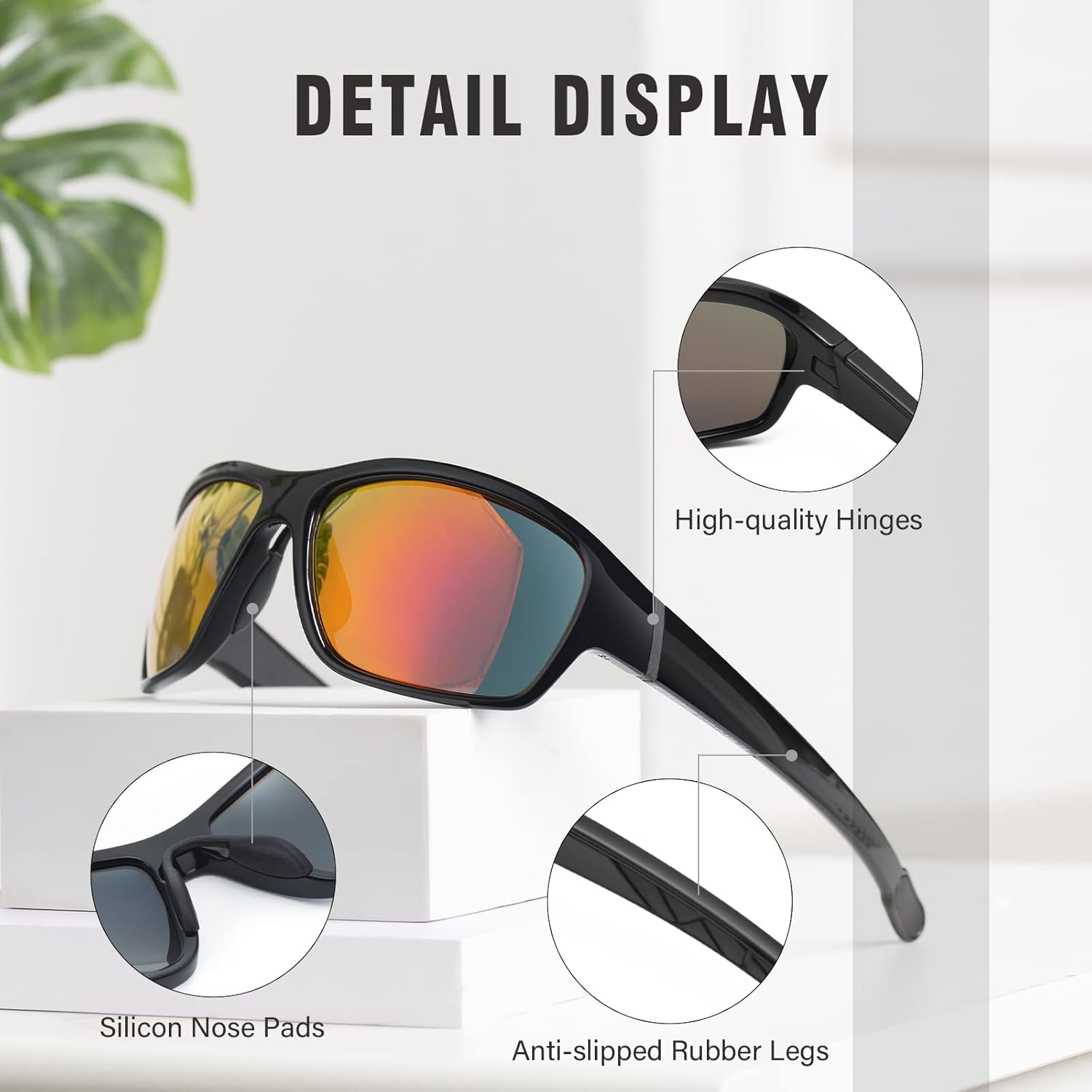 Dollger Lentes de sol deportivos polarizados para hombres y mujeres, protección UV400, para correr, pesca, ciclismo, conducción, golf