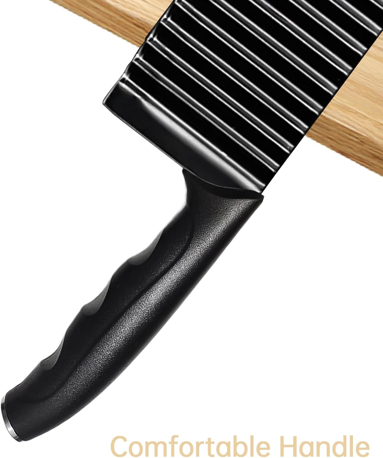 Cortador de arrugas de 2.9 x 11.8 pulgadas, cortador de papas fritas de acero inoxidable, cortador de arrugas de mano para verduras, ensalada de