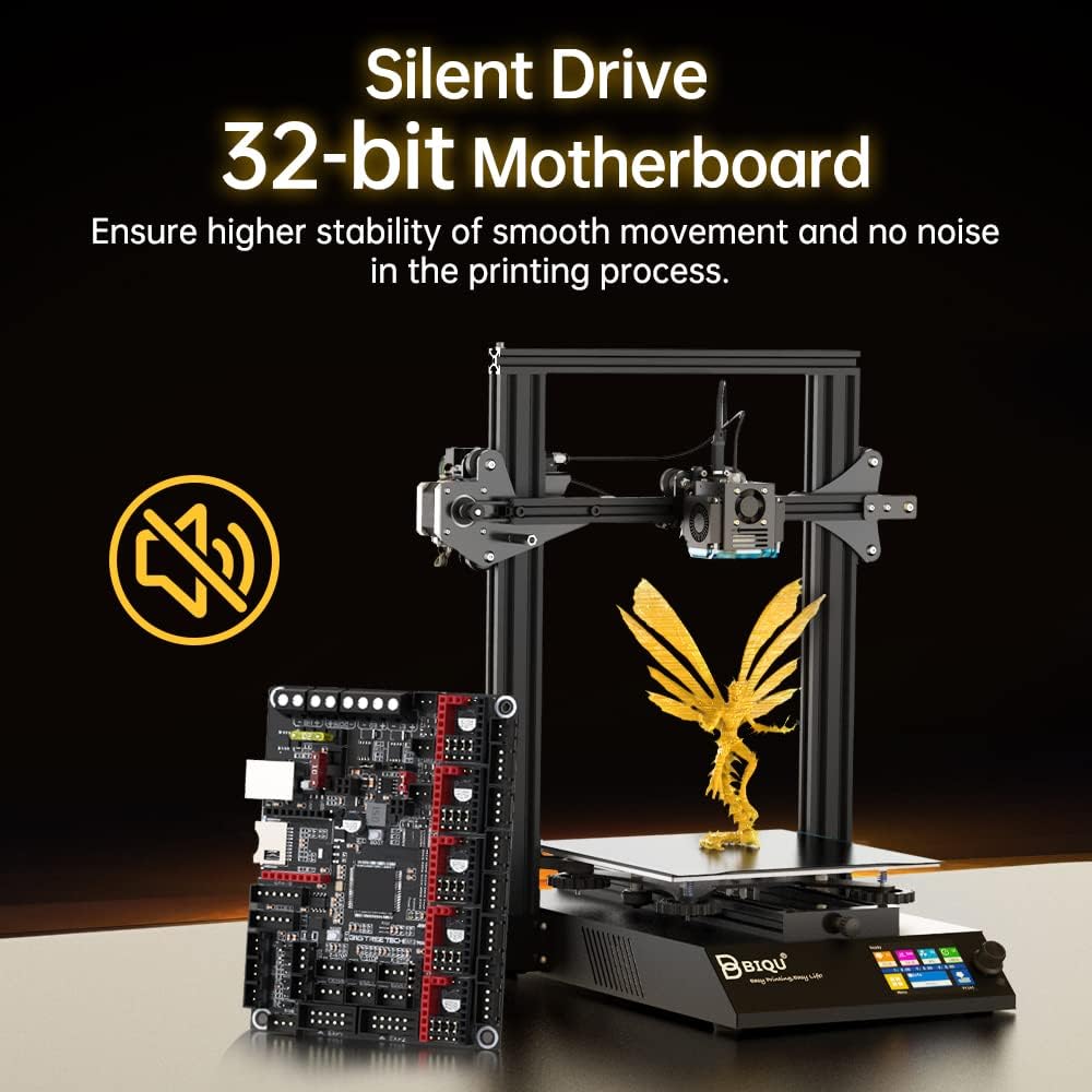 Impresora 3D, impresoras 3D BIQU B1 FDM con placa base silenciosa de 32 bits, superficie de construcción extraíble, diseño de código abierto,