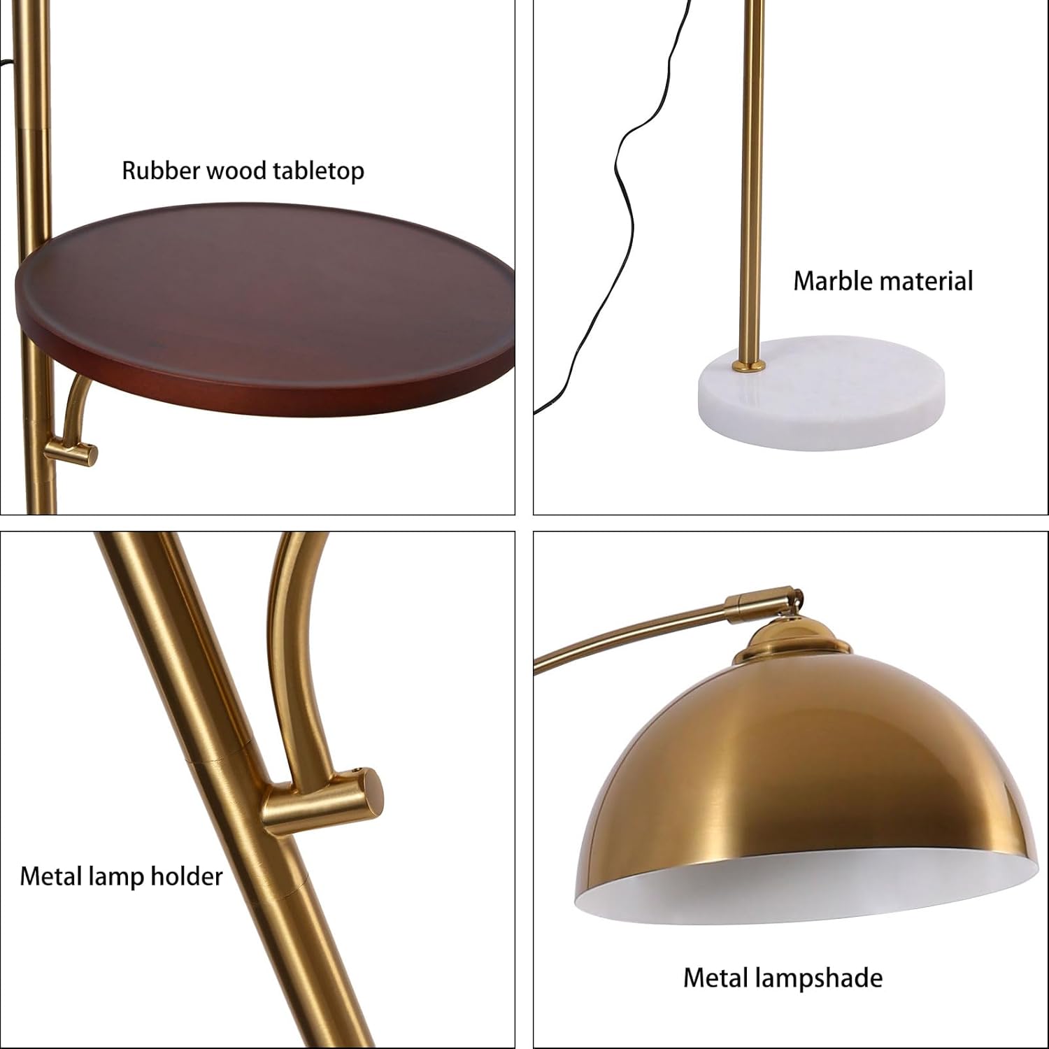 OUKANING Lámpara de pie de decoración industrial con lámpara de escritorio rústica de metal ajustable, lámpara de libro para sala de estar,