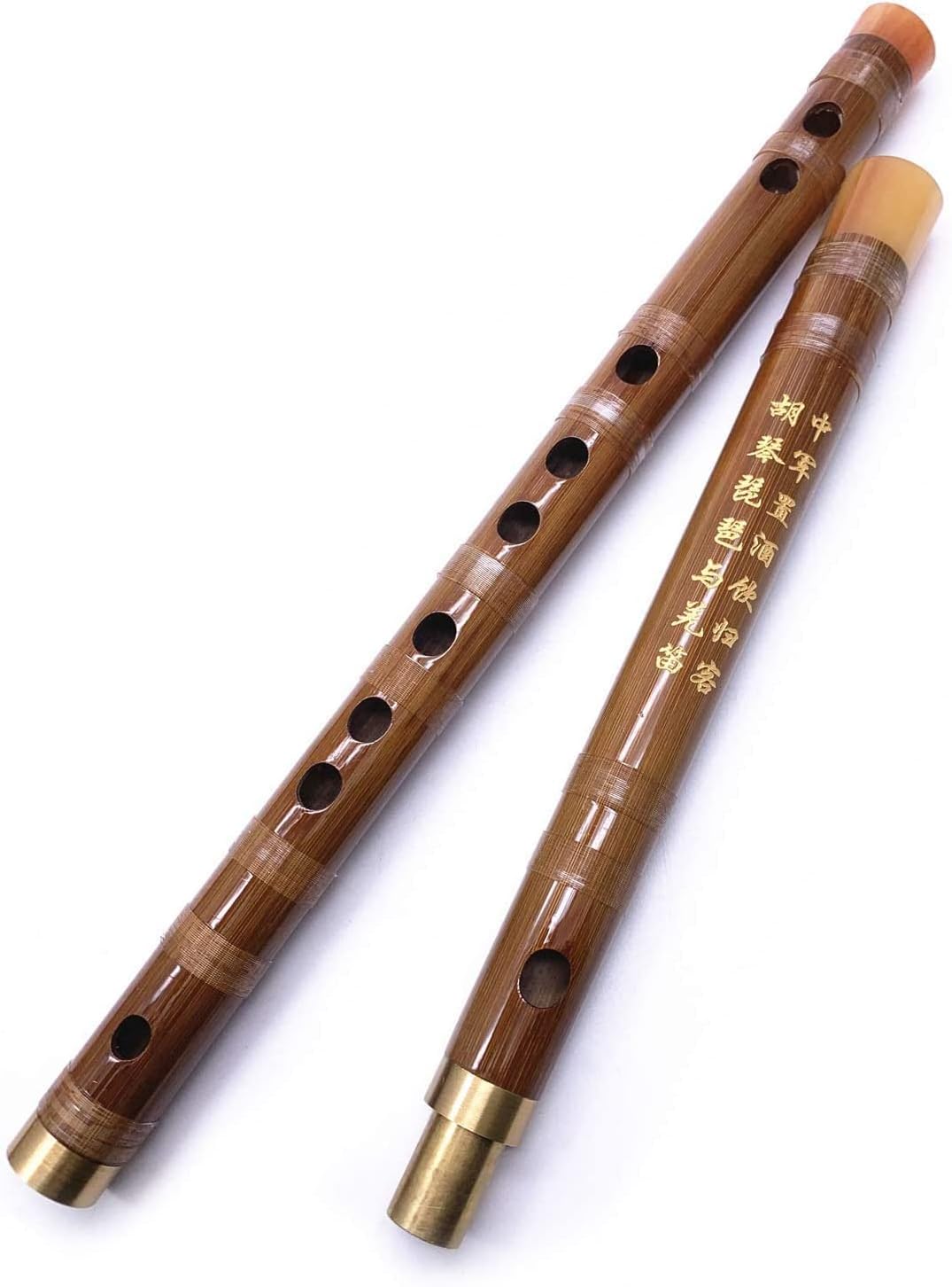 LANDTOM Flauta Dizi Instrumento chino tradicional hecho a mano con membrana de bambú (llave E)