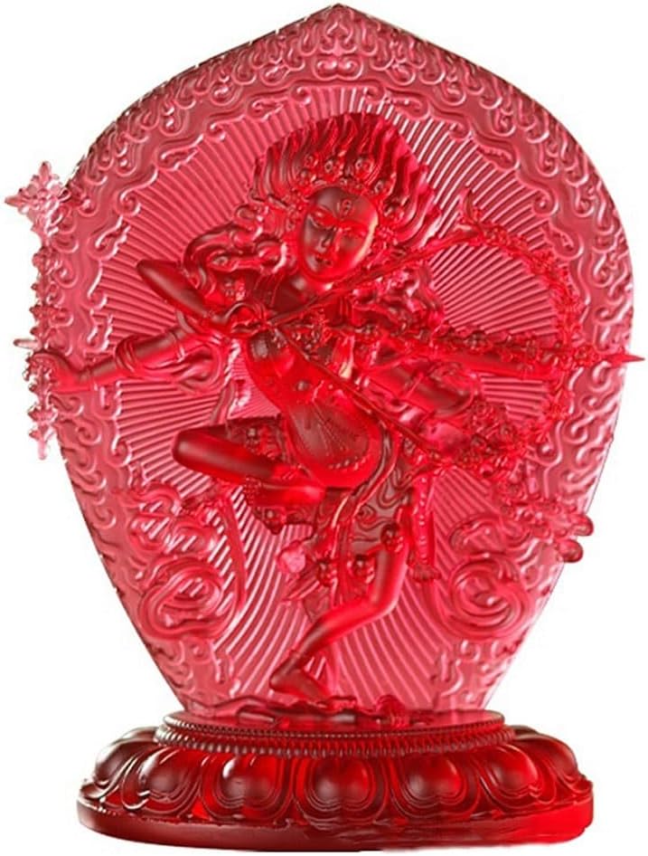 1 adorno de cristal de Tara rojo de 3.9 in6.1 in, templo budista tibetano, decoración de estatua para el hogaroficina (tamaño  3.9 in)