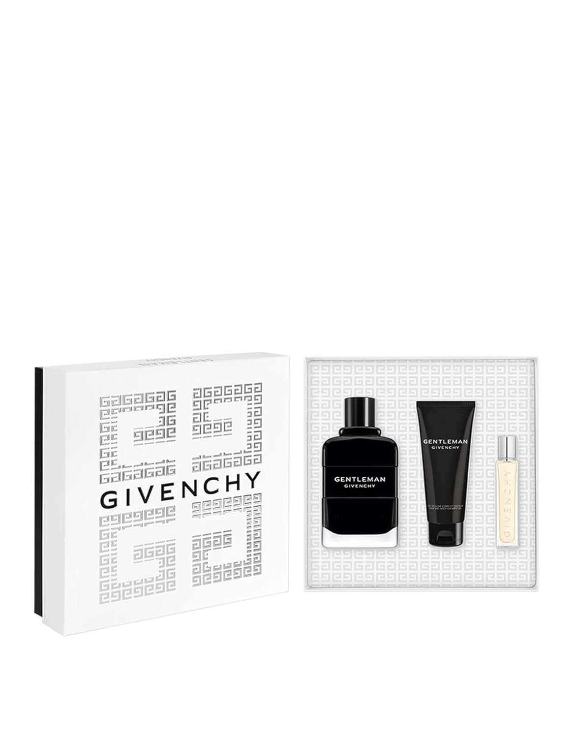 Givenchy Gentleman – Set de regalo de 3 piezas para hombre (3.4 onzas Eau De Parfum Spray + Gel de ducha de 2.5 oz + Eau De Parfum Spray de viaje de