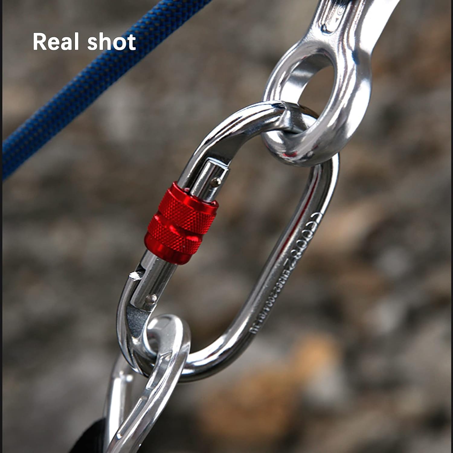 Heavy Duty Carabiner Steel O Ring Locking Carabiner 25KN (About 5620 lbs) Screw Lock Carabiner Carabiner Clip for Rock Climbing, Mountaineer, Aerial