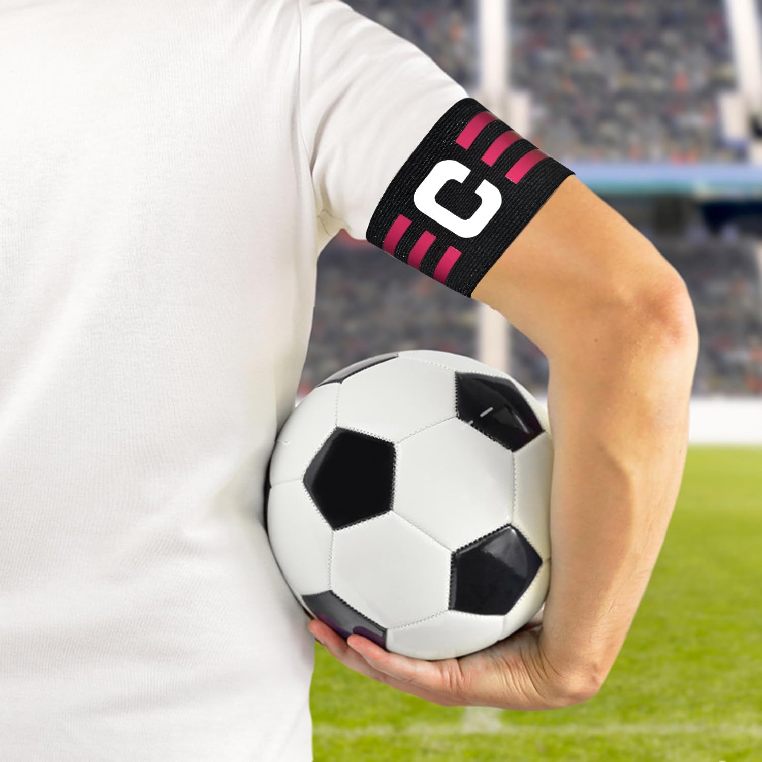 Brazalete deportivo de capitán C para entrenamiento de equipo, unisex, elástico, para capitán de fútbol, ajustable, para jugadores de fútbol al aire