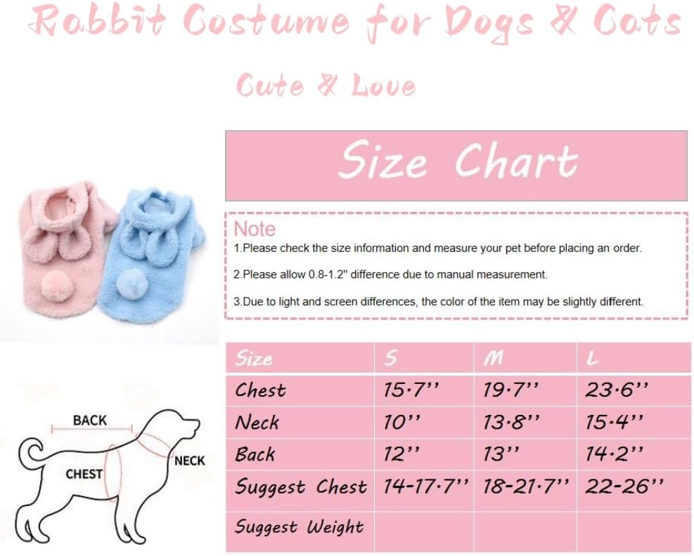 zhendehenziyou Sudaderas con capucha para perros y gatos y mascotas, suéter de invierno de felpa, ropa de conejo, disfraces para el uso diario de