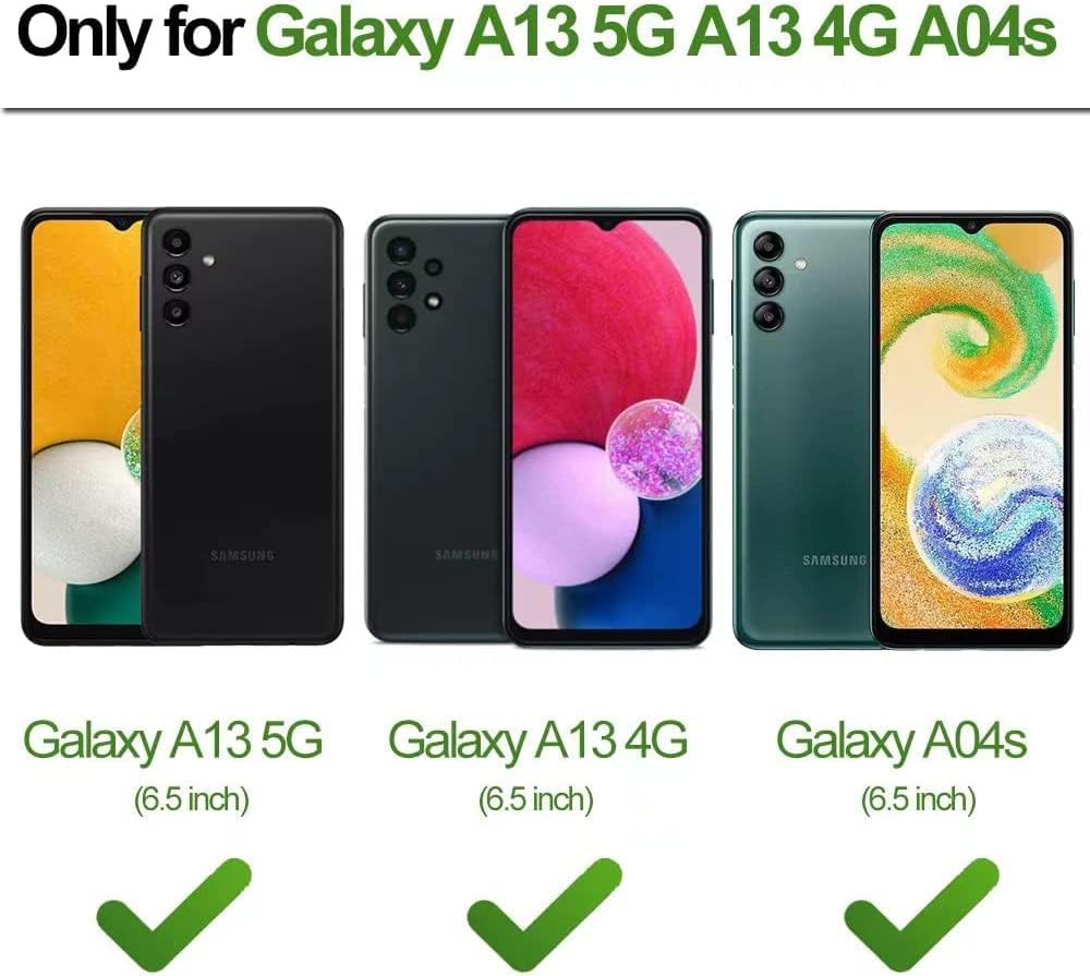 YmhxcY Funda para Samsung Galaxy A13 4G-5G con película a prueba de explosiones 2 unidades y película protectora de pantalla de lente de cámara 2
