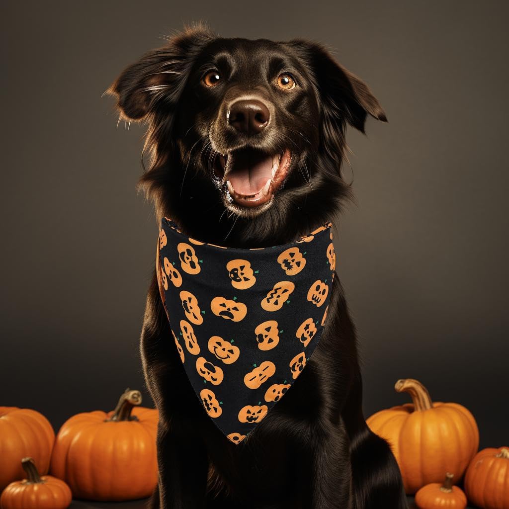 Duuclume 2 unidades de bandana para perro, Halloween, Navidad, patrón de Halloween, lavable, triangular, reversible, accesorios para niños y niñas,