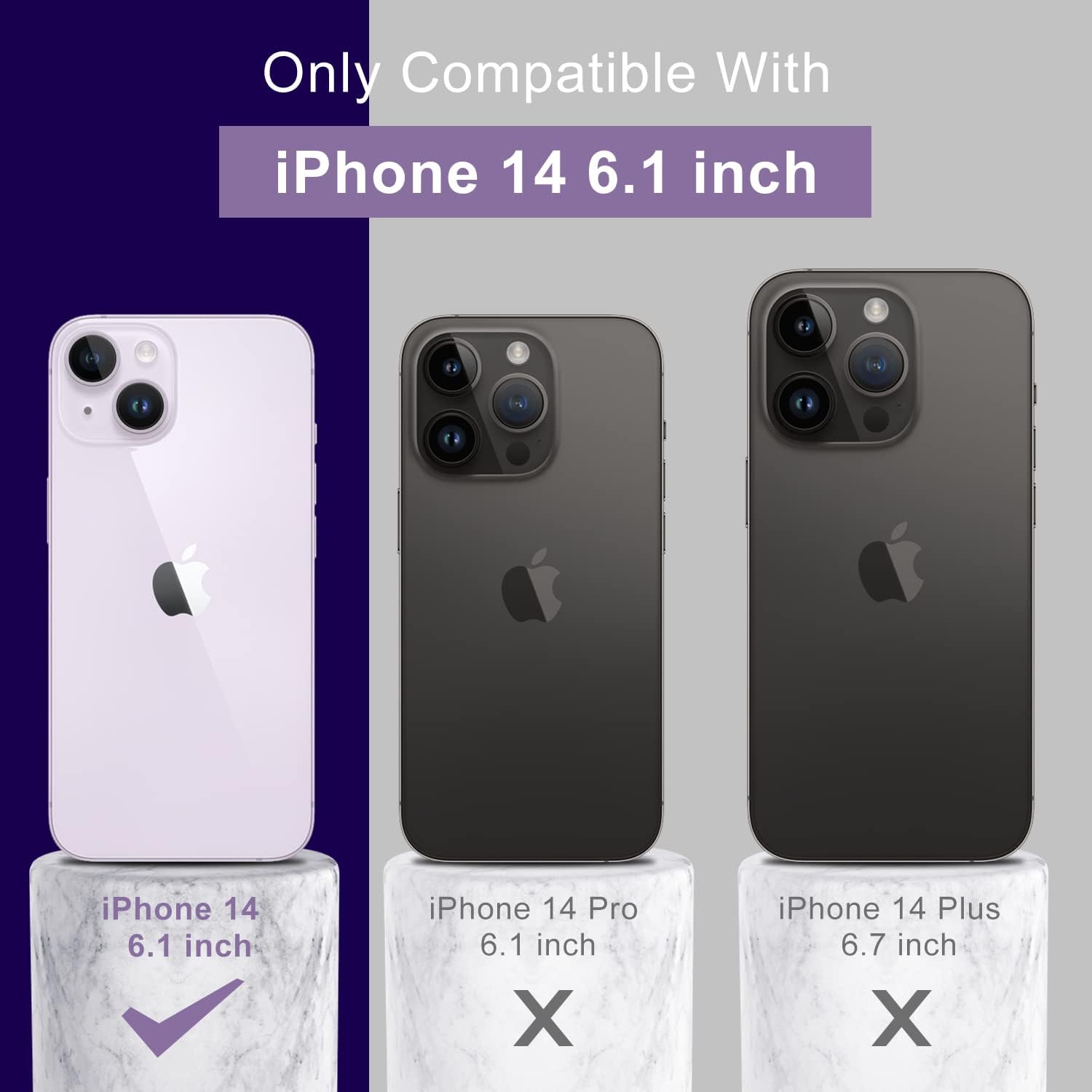 DEENAKIN Funda para iPhone 14 con protector de pantalla, funda de goma de gel de silicona suave y flexible para mujeres y niñas, funda protectora