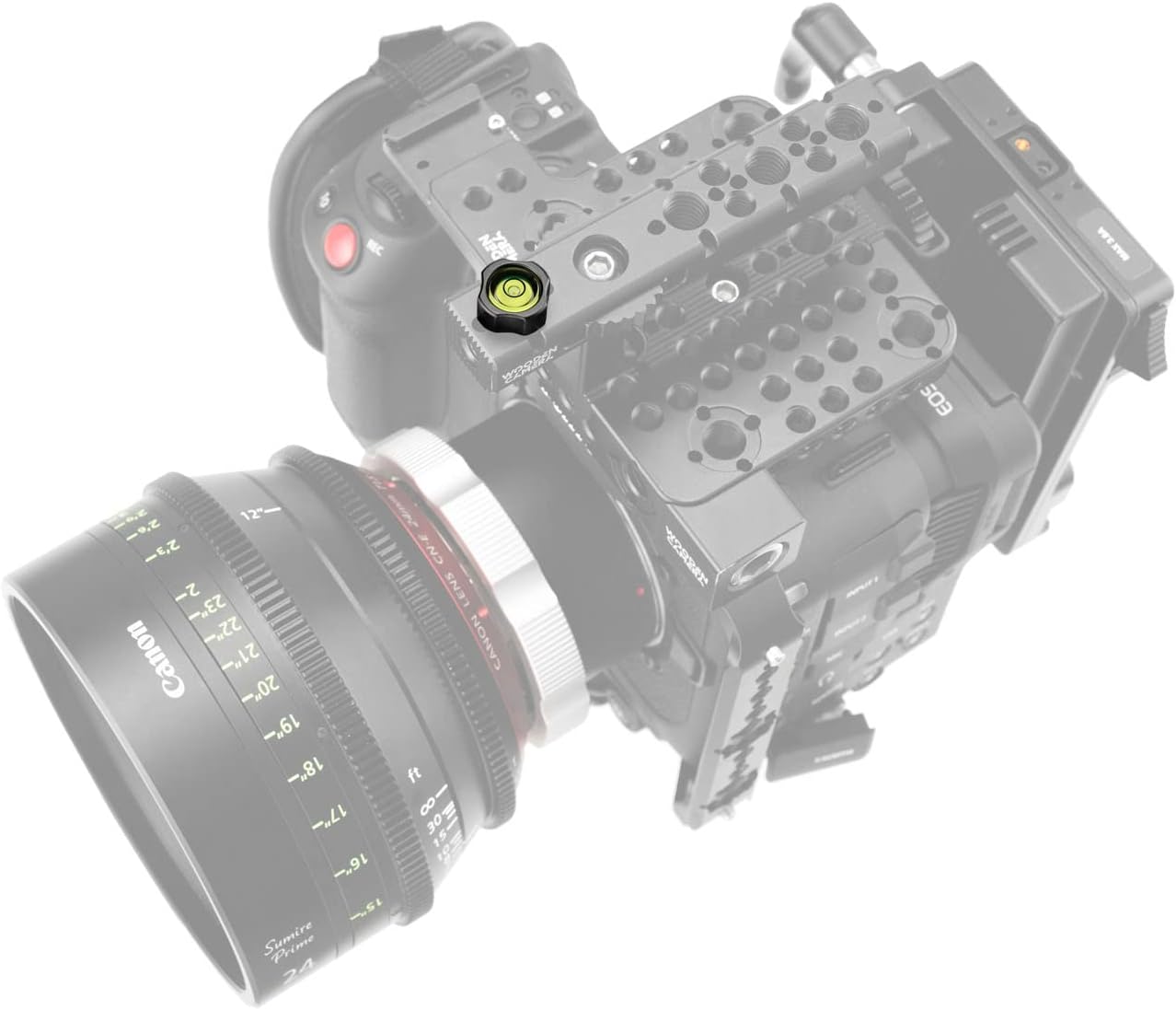 Wooden Camera Nivel de burbuja para equipos de nivelación, con pasador de localización antitorsión y tornillo de montaje de 38″-16 para fijar a la