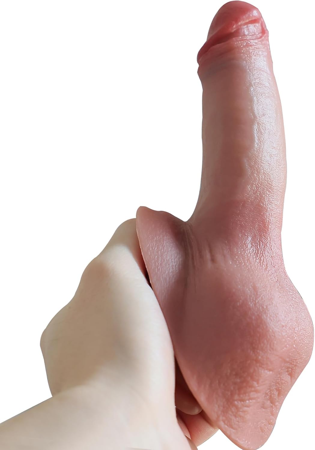 Reproduction – Consolador anal enorme realista que se siente como piel, consolador anal grande y curvado con ventosa fuerte para jugar con manos